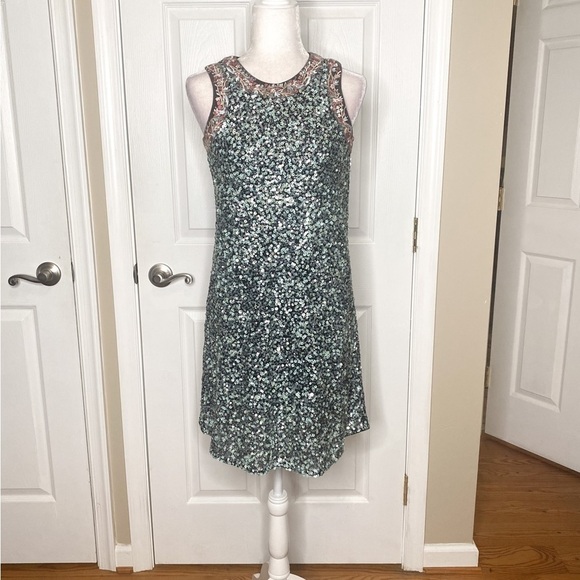ANTHROPOLOGIE Varun Bahl Astronomy Sleeveless Sequins Shift Dress Size 2 - Picture 5 of 15